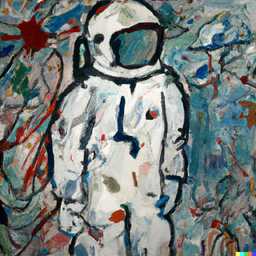 an astronaut, painting by Jackson Pollock generated by DALL·E 2